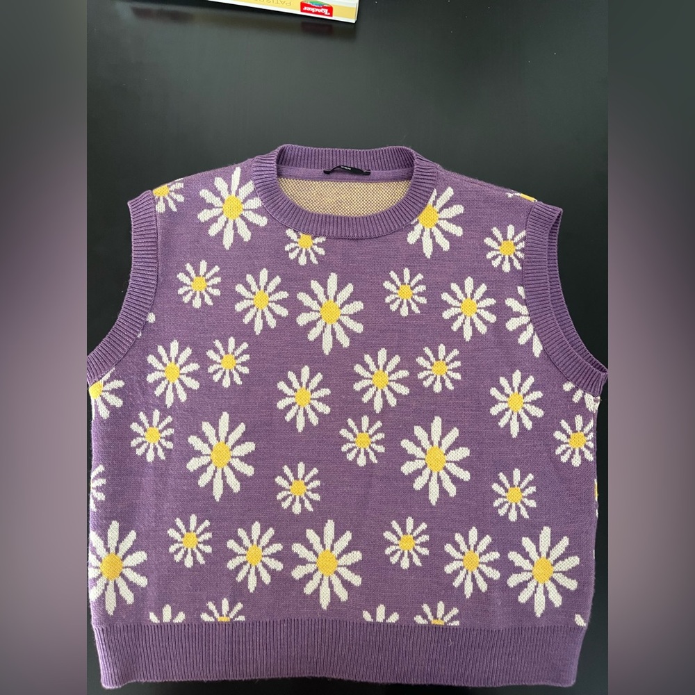Floral Purple Tank Top (Size S) – Excellent Condition!